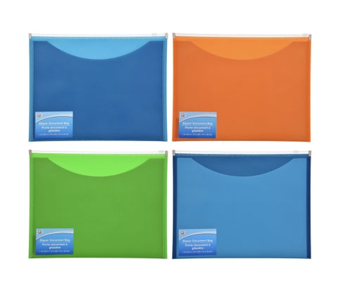 Image of Document Pouches with Zipper Closures- 4 count - AVM