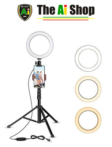 Image of Selfie Ring Light with Tripod Stand & Cell Phone Holder - AVM