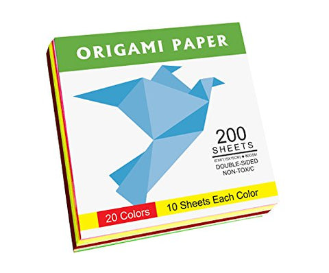 Image of Double Sided Color - 200 Sheets - 20 Colors - 6 Inch Square Easy Fold Paper - AVM
