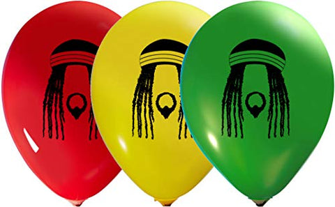 Image of Reggae Balloons - 12 Inch Latex - 2 Sided Print (16 Count) - AVM