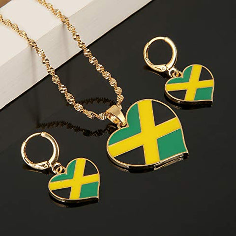 Image of Jamaican Flag Gold Color Jewelry - AVM