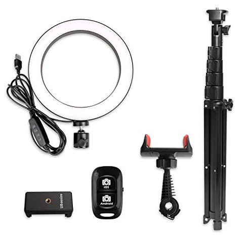 Image of Selfie Ring Light with Tripod Stand & Cell Phone Holder - AVM