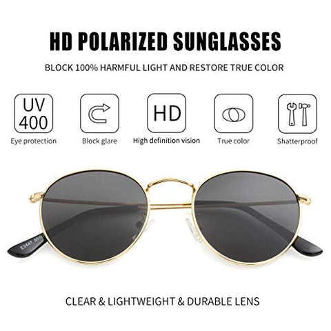 Image of Small Round Polarized Sunglasses for Men and Women - AVM