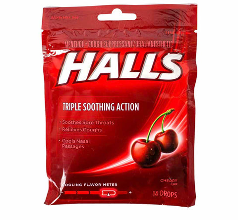 Image of HALLS Menthol Cherry Cough Drops- 3 pack - AVM