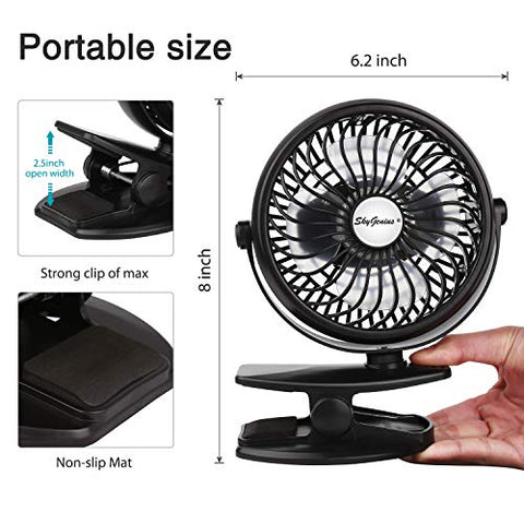 Image of Battery Operated Clip on Mini Desk Fan - AVM