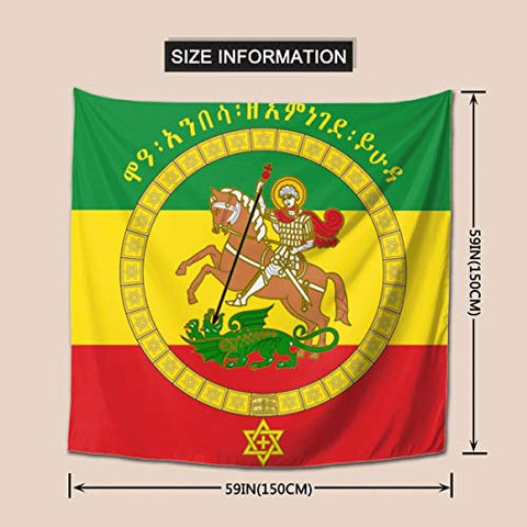 Image of Lion Judah Ethiopian Art Tapestry Wall Hanging Decor - AVM