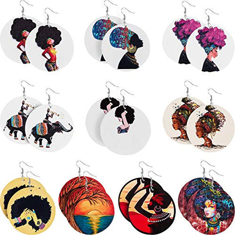 Image of 10 Pairs Round Afrikan Women Earrings - AVM