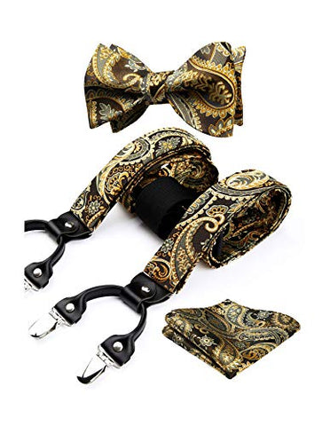 Image of Self Tied Bow Tie and Suspenders for Men - AVM