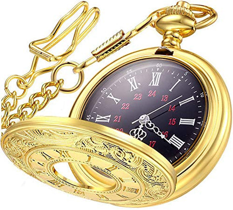 Image of m-Vintage Roman Numerals Quartz Pocket Watch - AVM