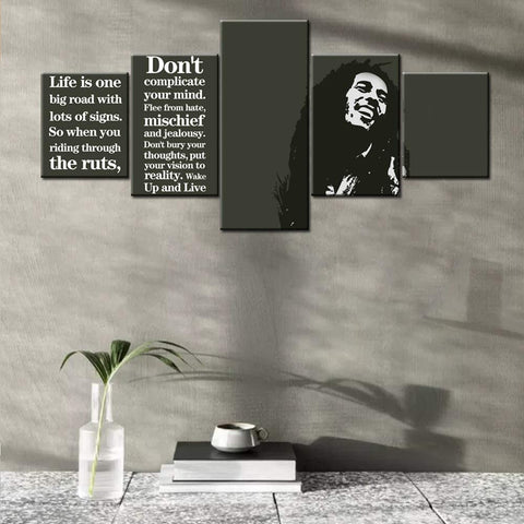 Image of Art Framed Bob Marley Pictures with Inspirational Quotes - AVM
