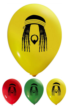 Reggae Balloons - 12 Inch Latex - 2 Sided Print (16 Count) - AVM