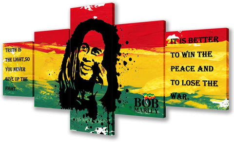 Image of Art Framed Bob Marley Pictures with Inspirational Quotes - AVM