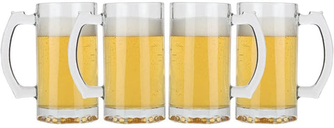 Image of Glass Sports Mugs with Handles- 4 count - AVM