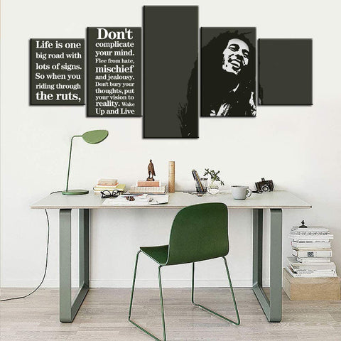 Image of Art Framed Bob Marley Pictures with Inspirational Quotes - AVM