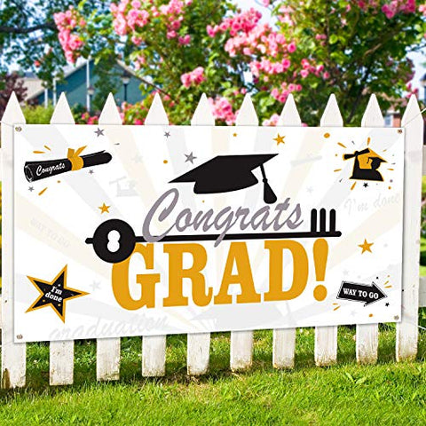 Image of Large Fabric Graduation Party Banner - AVM