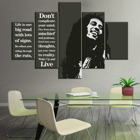 Image of Art Framed Bob Marley Pictures with Inspirational Quotes - AVM