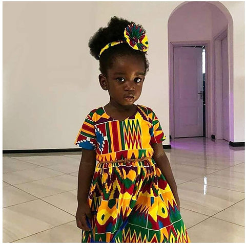 Image of Girls Boho Afrikan Floral Dress - AVM