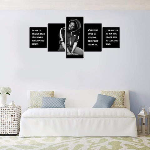 Image of Art Framed Bob Marley Pictures with Inspirational Quotes - AVM