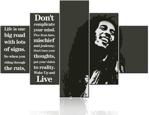 Image of Art Framed Bob Marley Pictures with Inspirational Quotes - AVM