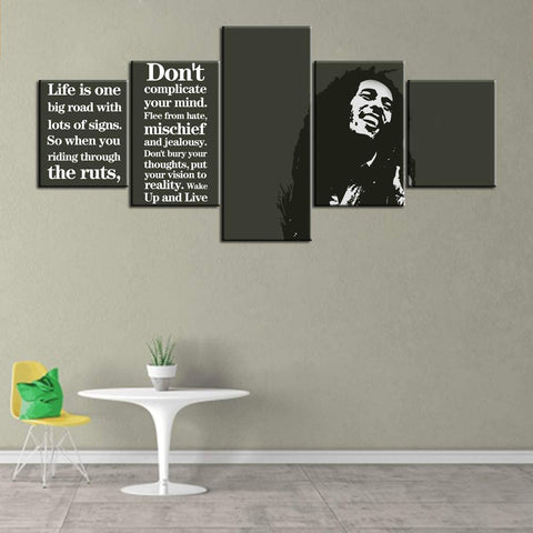 Image of Art Framed Bob Marley Pictures with Inspirational Quotes - AVM