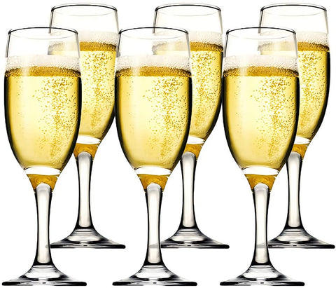 Image of Tapered Glass Champagne Flutes, 6 Count - AVM