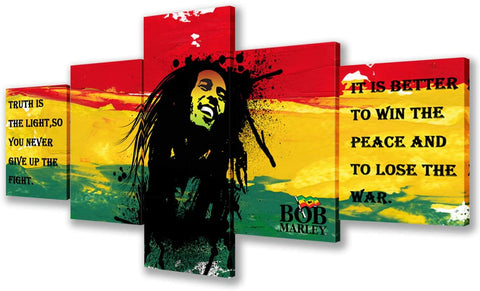 Image of Art Framed Bob Marley Pictures with Inspirational Quotes - AVM