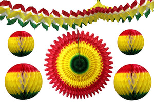 6-Piece Red Yellow Green Rasta Party Decorations