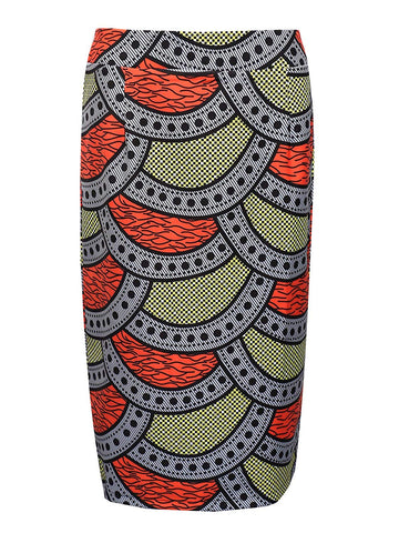Image of Women's Afrikan Art Inspired High Waist Vintage Printed Midi Skirt - AVM