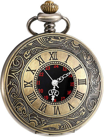 Image of m-Vintage Roman Numerals Quartz Pocket Watch - AVM