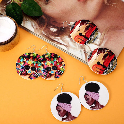 Image of 10 Pairs Round Afrikan Women Earrings - AVM