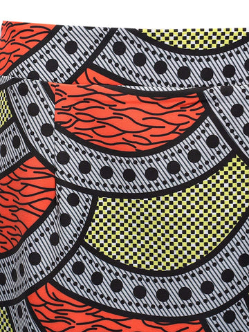 Image of Women's Afrikan Art Inspired High Waist Vintage Printed Midi Skirt - AVM