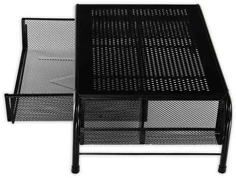 Image of Metal Desk Monitor Stand Riser with Organizer Drawer - AVM