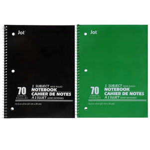 Image of 70-Sheet Wide-Ruled Spiral Single-Subject Notebooks, 3 pack - AVM
