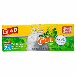 Glad Odor Neutralizing 13-Gallon Kitchen Trash Bags with Febreze, 5-ct 