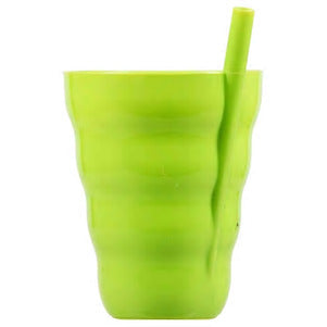 Image of Colorful Plastic Tumblers with Built-In Straws- 4 count - AVM