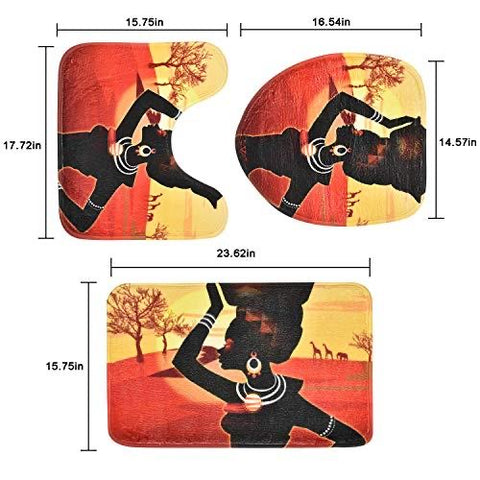 Image of 4 Piece Afro Girl Shower Curtain Sets - AVM
