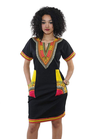 Image of Afrikan Vintage Printed Ethnic Style Summer Dress - AVM