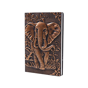 Leather Writing Notebook Afrikan Elephant Journals Daily Weekly Monthly Planner - AVM