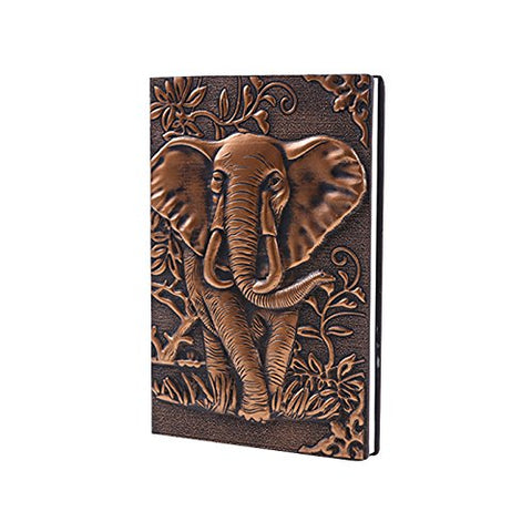 Image of Leather Writing Notebook Afrikan Elephant Journals Daily Weekly Monthly Planner - AVM