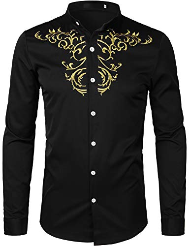Men's Luxury Gold Embroidery Design Shirts Men's Luxury Gold Embroidery Design Shirts