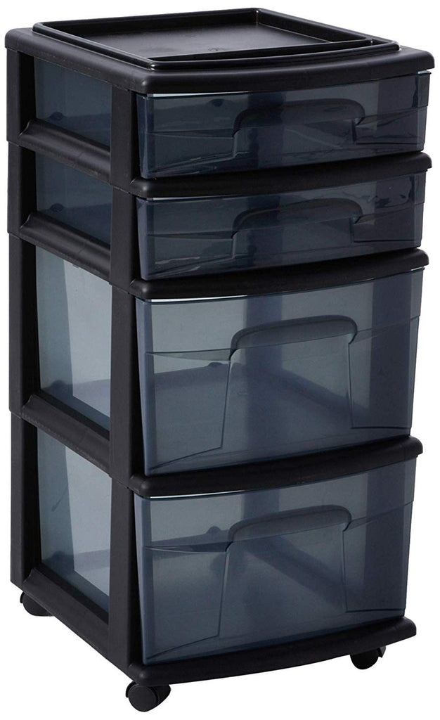 Plastic 4 Drawer Medium Cart - AVM