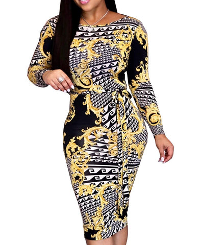 Image of Women's Sexy V-Neck Floral Juniors Midi Dresses - AVM