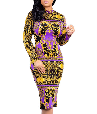 Image of Women's Sexy V-Neck Floral Juniors Midi Dresses - AVM