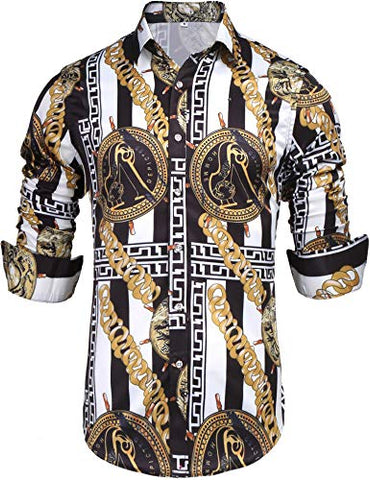 Image of Mens Long Sleeve Fashion Luxury Design Shirt - AVM