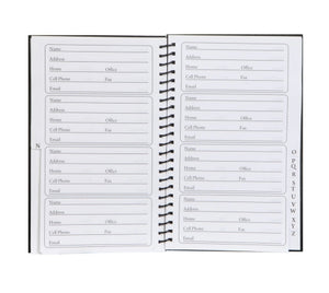 Pocket Address Books with Black Vinyl Covers-3 count