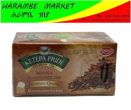 Kenyan Ketepa Pride Masala Flavored Enveloped Tea Bags Assortment Pack (Kenya) - AVM