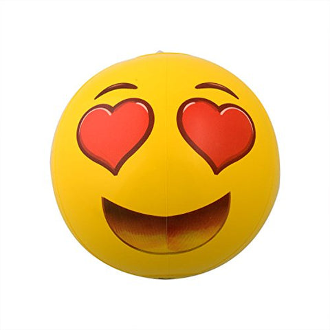 Image of 12" Emoji Inflatable Beach Balls, 12-Pack - AVM
