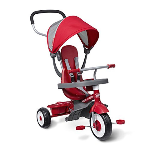 Image of 4-in-1 Stroll 'N Trike, Red Toddler Tricycle - AVM