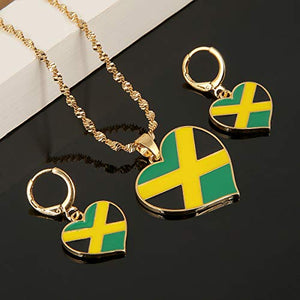 Jamaican Flag Gold Color Jewelry