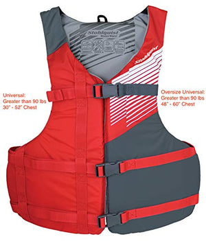 Oversize Fit Life Jacket/Personal Floatation Device, Red/Gray